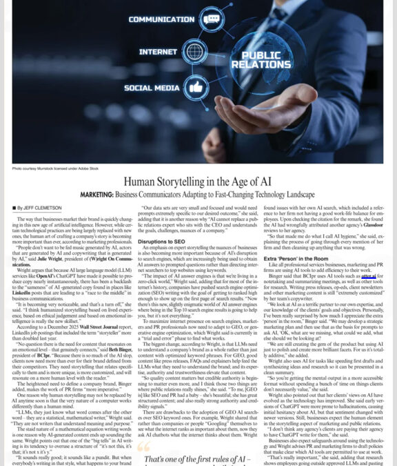 San Diego Business Journal Human Storytelling in the AI Age