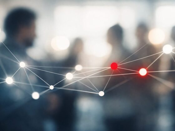 Abstract visual network representing relationships and trust, illustrating what public relations (PR) is and how PR connects organizations with key audiences.